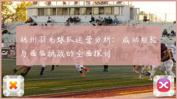 杭州羽毛球队运营分析：成功经验与面临挑战的全面探讨