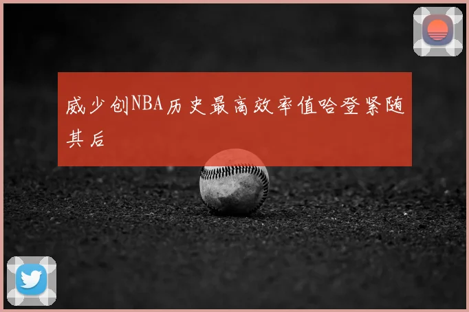 威少创NBA历史最高效率值哈登紧随其后
